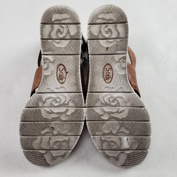 Sofft Mirabelle Strappy Leather Sandal Womens 7 Brown Gladiator Buckle Comfort - Picture 10 of 10